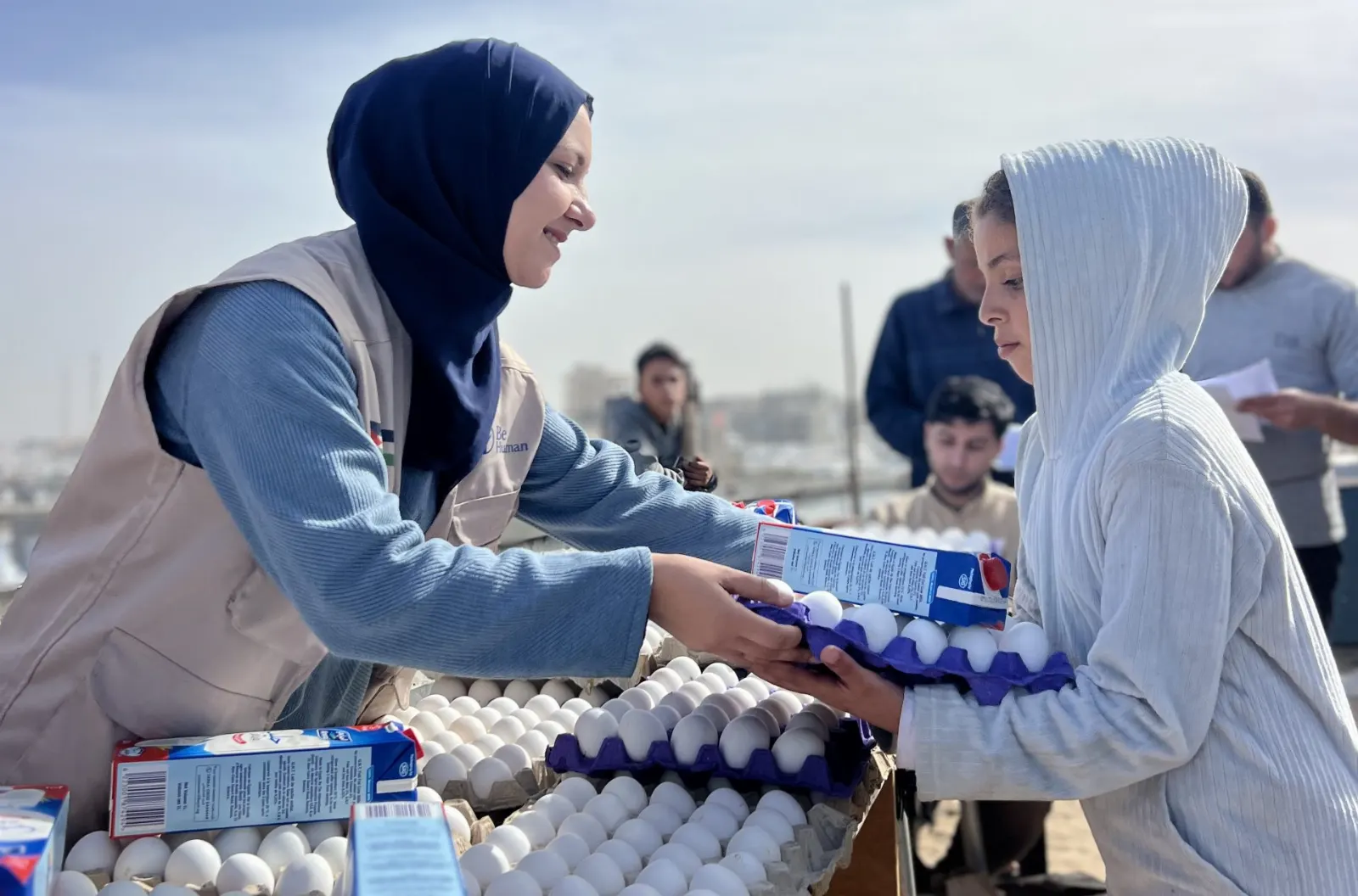 Distribution Egg and Fresh Milk for Displaced Families in Khan Younis Camps