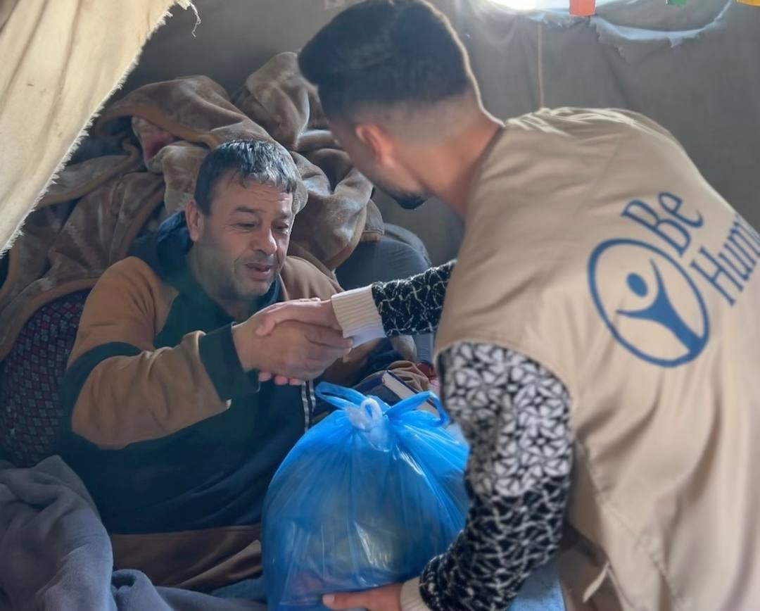 Distribution of Food Parcels for Displaced Families - Deir Al-Balah, Gaza