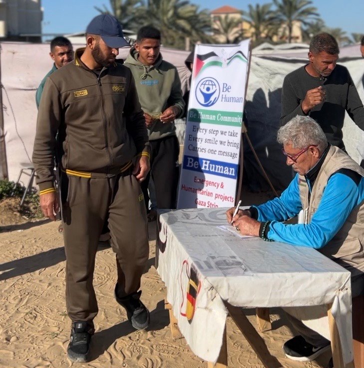 Distribution of Food Parcels for Displaced Families - Deir Al-Balah, Gaza image 1